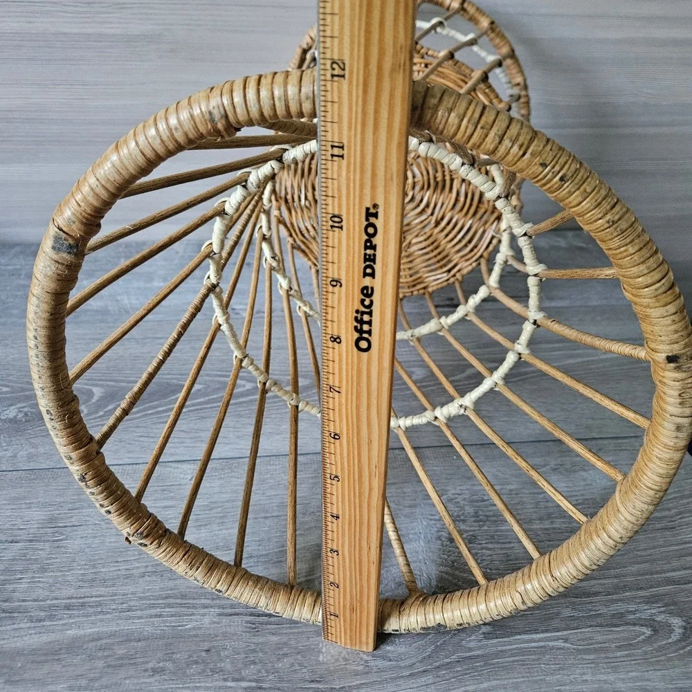 Vintage Rattan Wicker Plant Stand 23